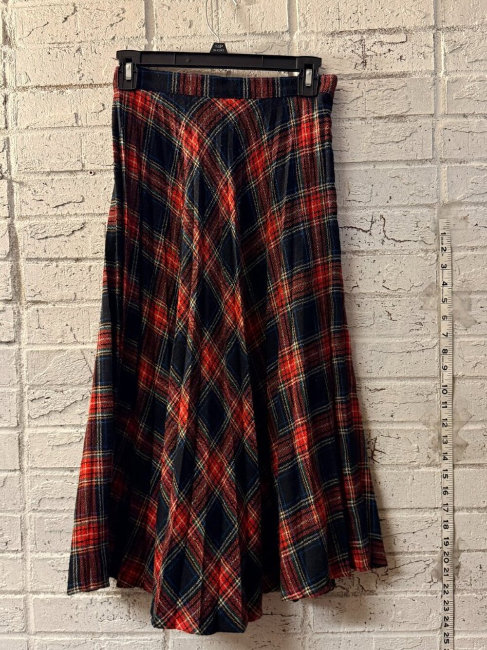 Vintage Sweet Apple Womens Plaid Tartan Maxi Skirt Red Navy A Line Cottagecore